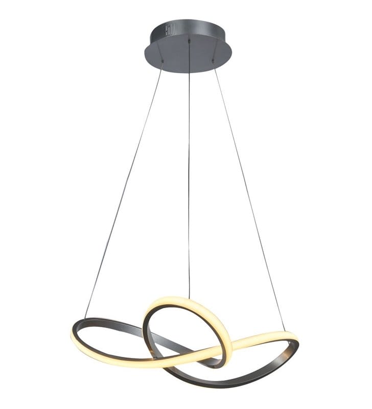 Lampa wisząca Vita LED srebrna nowoczesna z zawijanym kloszem