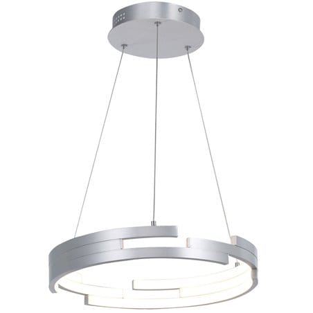 Lampa wisząca Velar LED obręcz srebrna 40cm do jadalni sypialni kuchni salonu