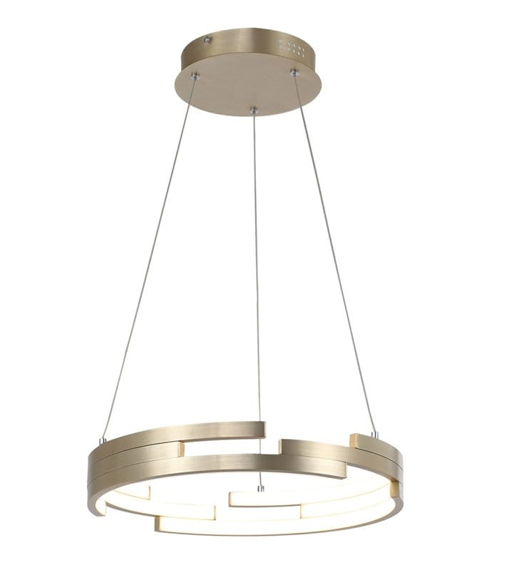 Lampa wisząca Velar LED obręcz złota średnica 40cm styl nowoczesny do jadalni sypialni kuchni salonu