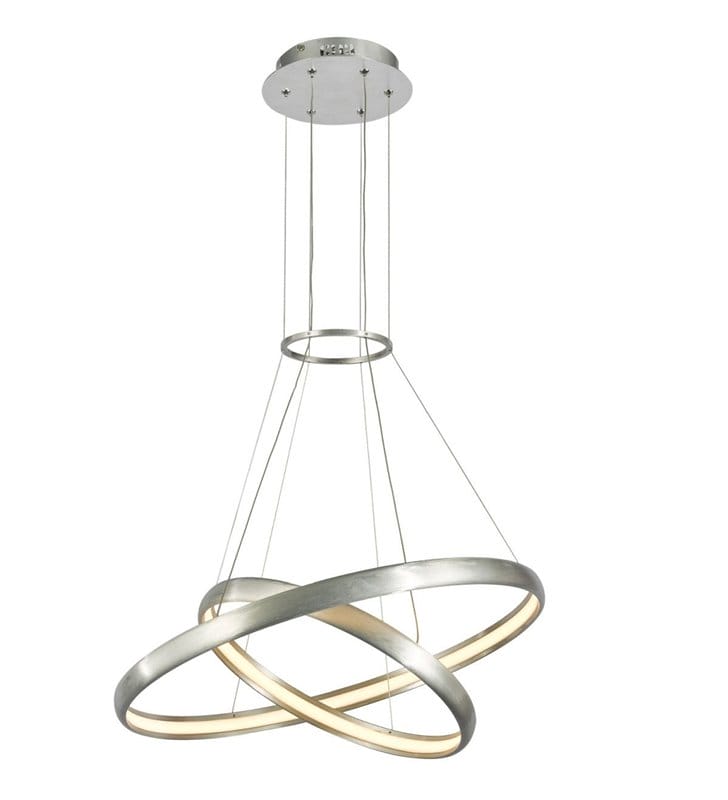 Lampa wisząca Axel w kolorze aluminium 2 obręcze styl nowoczesny