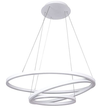 Lampa wisząca Lorita biała z 3 obręczami nowoczesna designerska forma do salonu sypialni kuchni jadalni