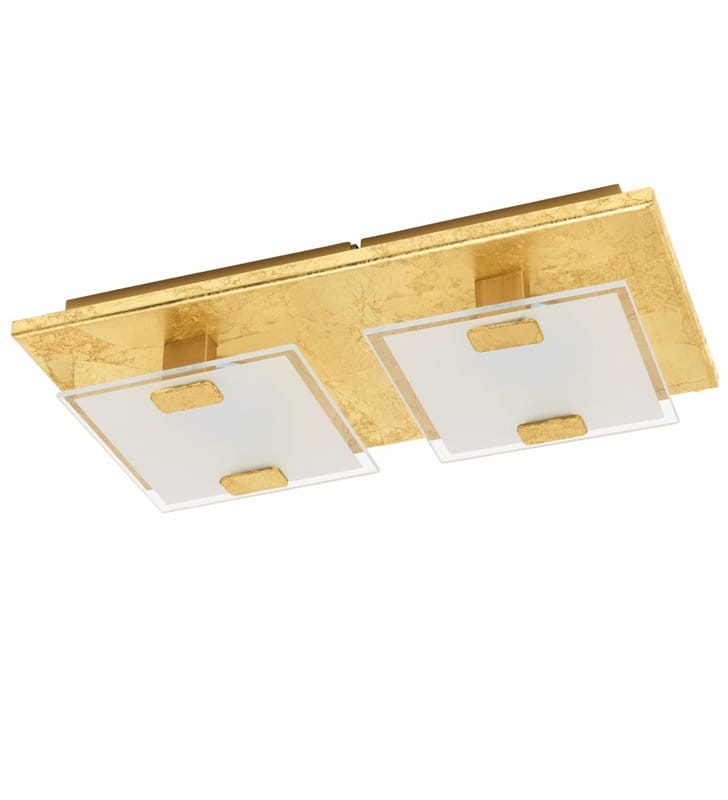 Mały złoty prostokątny plafon Vicaro1 montaż na ścianie i na suficie LED