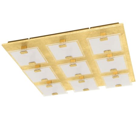 Złoty nowoczesny kwadratowy plafon na ścianę lub sufit Vicaro1 47cm 3000K do salonu sypialni na przedpokój