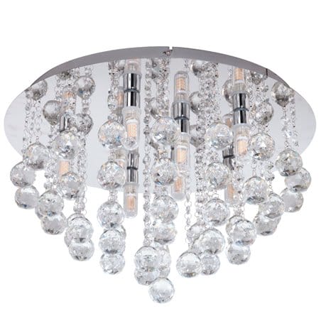 Duży kryształowy plafon do łazienki salonu kąpielowego glamour Almonte IP44 średnica 50cm - DOSTĘPNA OD RĘKI