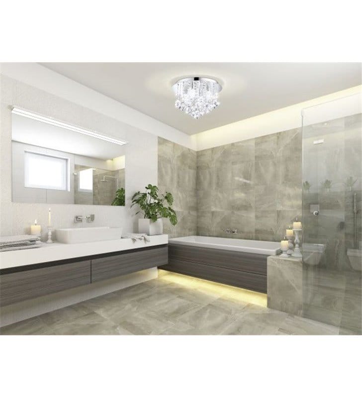 Duży kryształowy plafon do łazienki salonu kąpielowego glamour Almonte IP44 średnica 50cm - DOSTĘPNA OD RĘKI