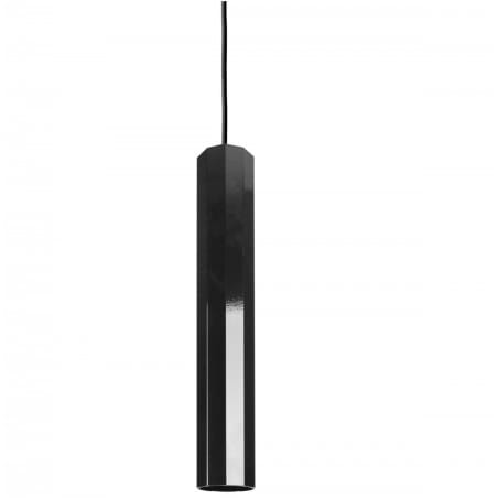 Czarna nowoczesna lampa wisząca z wielokątnym kloszem Poly