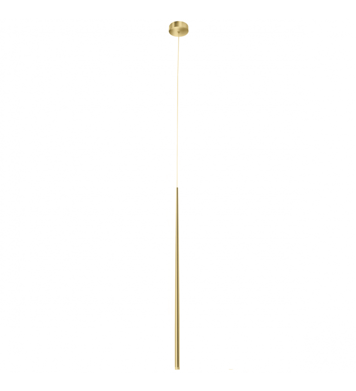 Złota pojedyncza nowoczesna wąska lampa wisząca z wysokim kloszem Louise LED 3000K