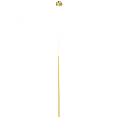 Złota pojedyncza nowoczesna wąska lampa wisząca z wysokim kloszem Louise LED 3000K