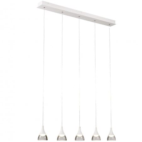 Lampa wisząca Dalmatia LED biała 5 zwisowa styl nowoczesny na belce