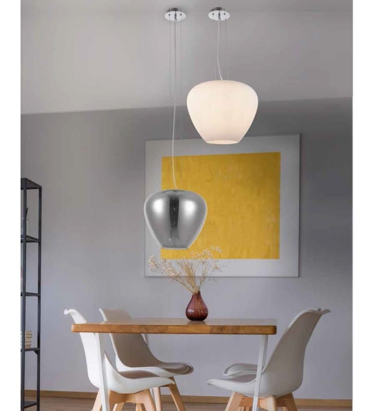 Szklana dymiona lampa zwis Baloro 40cm do salonu sypialni jadalni kuchni nad stół