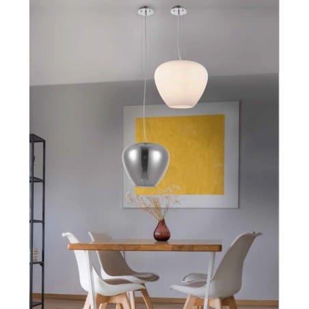Szklana dymiona lampa zwis Baloro 40cm do salonu sypialni jadalni kuchni nad stół