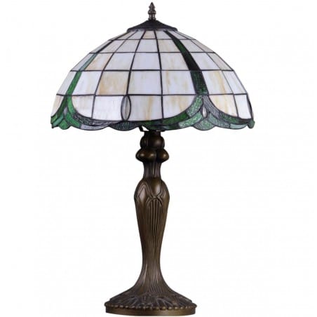 Klasyczna witrażowa wysoka lampa stołowa Papi w stylu Tiffany na komodę stolik nocny do salonu sypialni pokoju dziennego