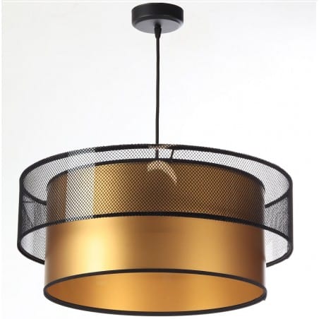 Lampa wisząca Setubal 50cm okrągła czarno złota do salonu sypialni jadalni