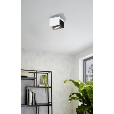 Nowoczesna biało czarna lampa sufitowa plafon Vidago LED