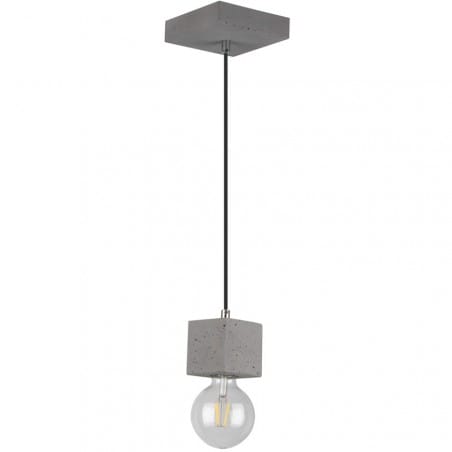 Pojedyncza minimalistyczna lampa wisząca z betonu Strong kwadratowa oprawka