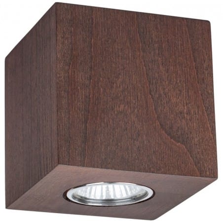 Lampa sufitowa downlight z drewna w kolorze orzecha Wooddream sześcian