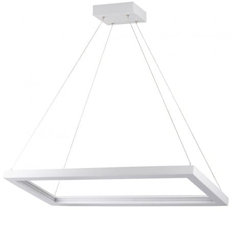 Biała prostokątna lampa Legno LED zwis do salonu sypialni jadalni kuchni nas stół