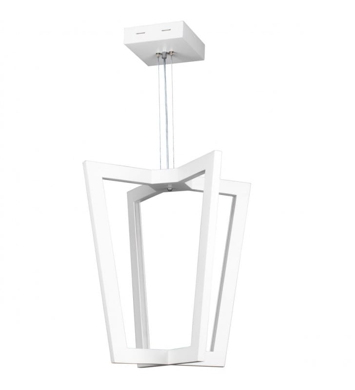 Biała nowoczesna lampa wisząca z drewna Leif LED