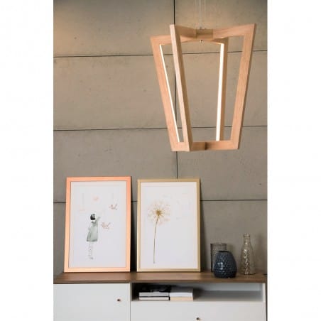 Lampa wisząca z drewna dębowego Leif LED nowoczesna