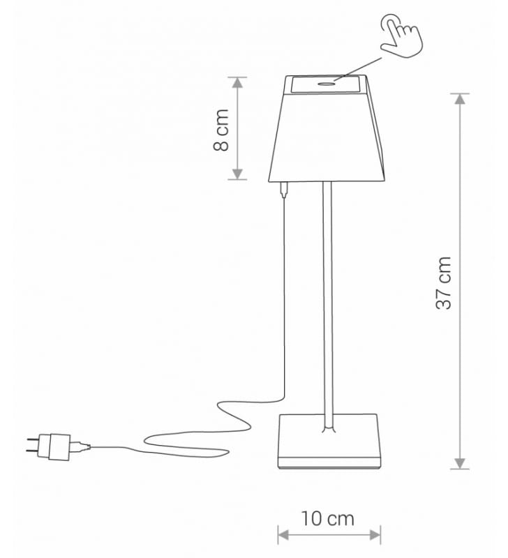 Zewnętrzna bezprzewodowa lampa przenośna stołowa Mahe LED czarna