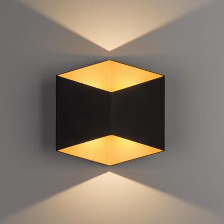 Kinkiet ogrodowy Triangles LED czarno złoty minimalistyczny loft