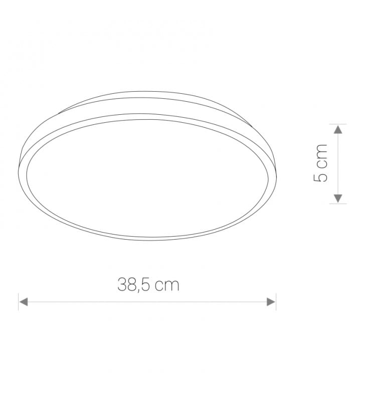 Okrągły czarny plafon łazienkowy Agnes Round LED 38,5cm 3000K