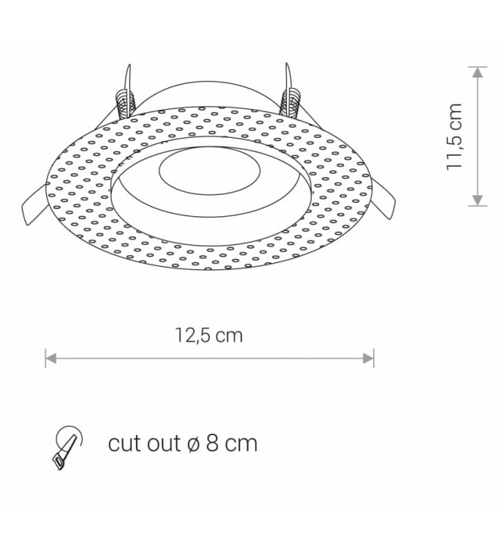 Echo lampa sufitowa do wbudowania podtynkowa łazienkowa szczelność IP54