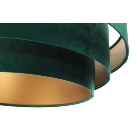 Lampa wisząca Innes zielona ze złotym środkiem potrójny kaskadowy abażur 60cm do salonu sypialni jadalni