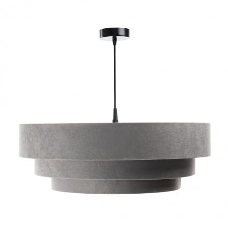 Lampa wisząca Abedi abażur 60cm szara wewnątrz srebrna do salonu sypialni jadalni kuchni