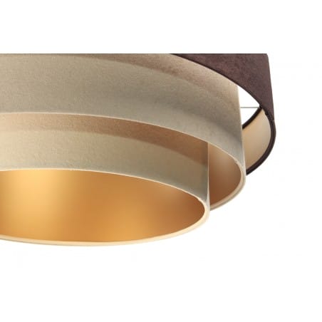 Lampa wisząca Dalmar w ciepłych kolorach beż brąz złoto abażur kaskadowy okrągły 60cm
