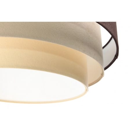Lampa wisząca Dara abażur 60cm z tkaniny welurowej ciepłe kolory beżowy brązowy kremowy np. do salonu jadalni sypialni