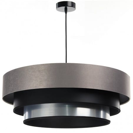 Lampa wisząca Dibia czarno szara z 60cm abażurem do salonu sypialni jadalni kuchni