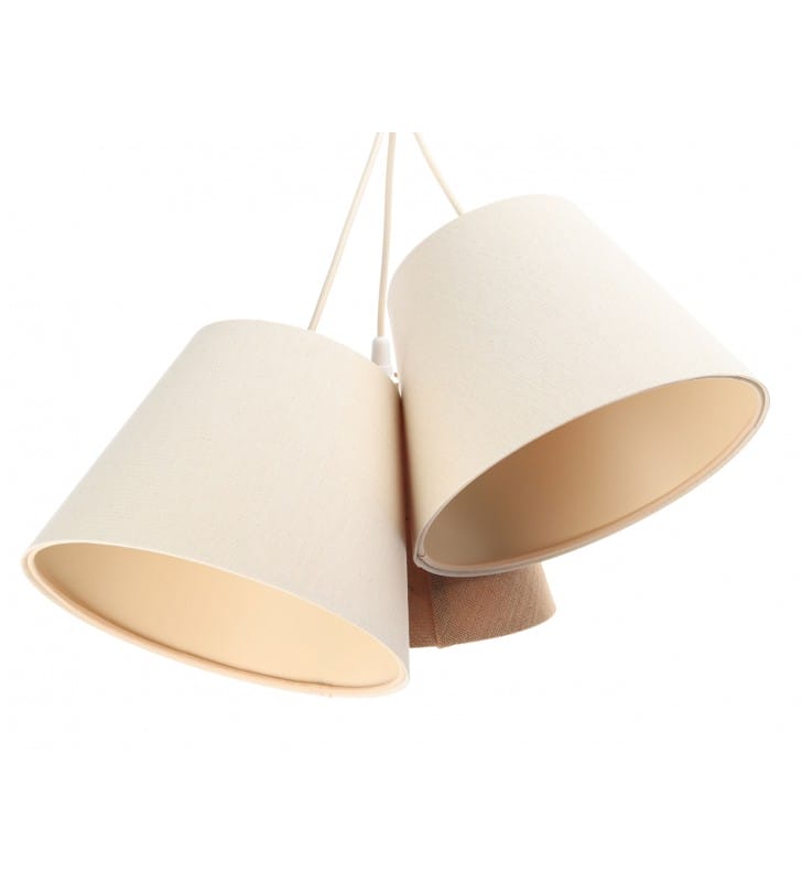Potrójna nowoczesna lampa zwisowa Xolani ciepłe kolory beż krem do salonu sypialni jadalni