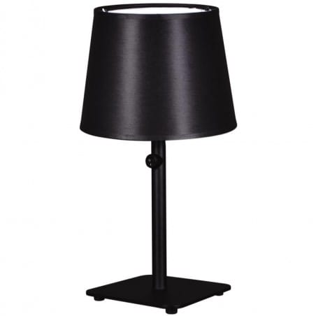Czarna lampa stołowa Esseo abażur stożek włącznik na lampie do sypialni przy łóżku