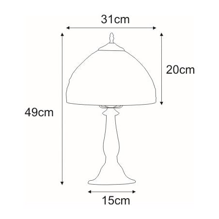 Beżowo brązowa witrażowa lampa stołowa Sargan wysokość 49cm