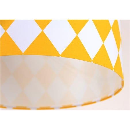 Biało żółta lampa wisząca w romby Diamante 50cm do salonu pokoju dziecka nastolatka do sypialni