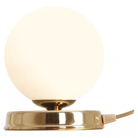 Złota nowoczesna lampka stołowa nocna Ball szklany okrągły klosz
