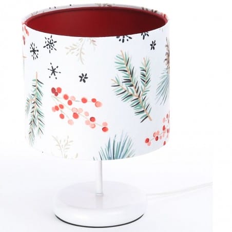 Niska 27cm świąteczna lampa stołowa Christmas1 abażur welurowy świąteczny dekor czerwony środek