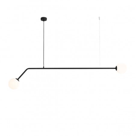 2 punktowa minimalistyczna lampa wisząca Pure z 2 kloszami czarna