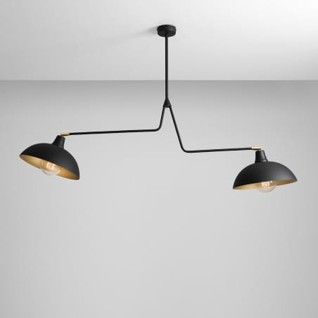 Podwójny nowoczesny czarno złoty żyrandol Espace styl loft industrial do salonu kuchni sypialni jadalni