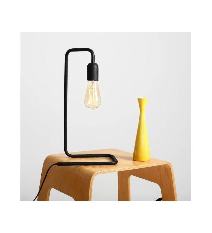 Eko czarna minimalistyczna metalowa prawa lampa stołowa w stylu loftowym industrialnym