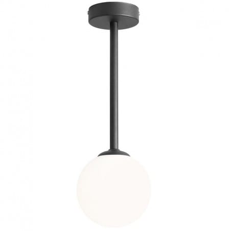 Nowoczesna pojedyncza czarna lampa sufitowa Pinne szklany klosz kula do sypialni salonu kuchni na hol