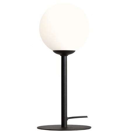 Lampa stołowa Pinne nowoczesna czarna z okrągłym kloszem ze szkła
