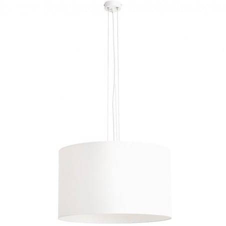 Lampa wisząca Barilla biała okrągły abażur walec 50cm na 3 żarówki do salonu sypialni jadalni kuchni