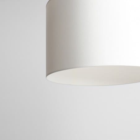Lampa wisząca Barilla 40cm biała abażur okrągły walec do salonu sypialni jadalni kuchni
