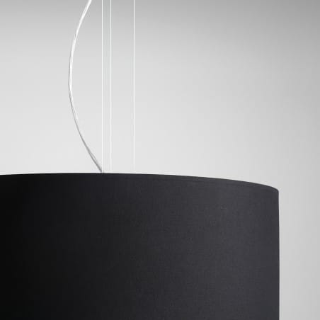 Lampa wisząca Barilla czarna ze srebrnym środkiem okrągła abażur 50cm na 3 żarówki