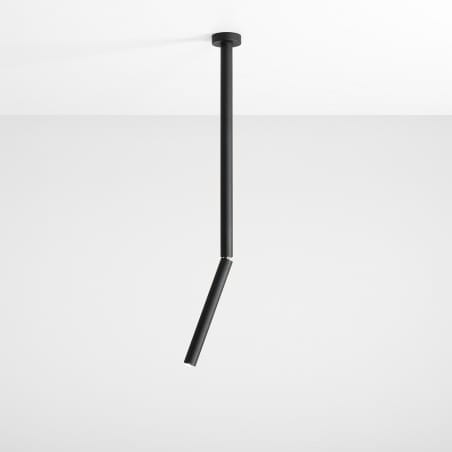 Lampa sufitowa Stick czarna w stylu nowoczesnym ruchomy klosz wysokość 54cm do salonu sypialni na korytarz