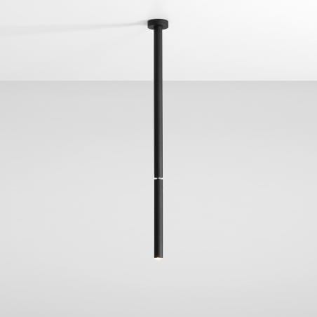 Lampa sufitowa Stick czarna w stylu nowoczesnym ruchomy klosz wysokość 54cm do salonu sypialni na korytarz