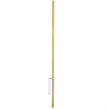 Lampa ścienna Ebora pionowa złota z białym wykończeniem minimalistyczna