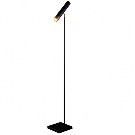 Lampa stojąca Eido czarna z patynowym detalem na kloszu styl nowoczesny minimalistyczny